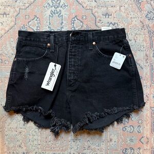 Wrangler Women's Distressed Black Jean Shorts